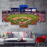 Busch Stadium, Baseball Park, St Louis Cardinals Stadium 5 Pieces Canvas Prints Wall Art - Painting Canvas, Multi Panel, Fan Gift