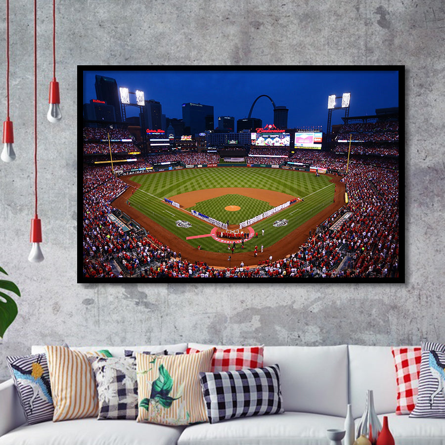 Busch stadium baseball park, Stadium Canvas, Sport Art, Gift for him, Framed Art Prints Wall Art Decor, Framed Picture