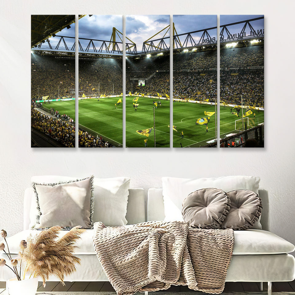 Bvb Borussia Dortmund Signal Iduna Park Stadium 5 Piece B Multi Panels Canvas Prints Wall Art - Painting Canvas,Wall Decor