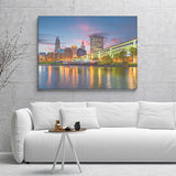 Cleveland Skyline Canvas Wall Art - Painting Canvas, Canvas Prints, Painting Art, Prints for Sale
