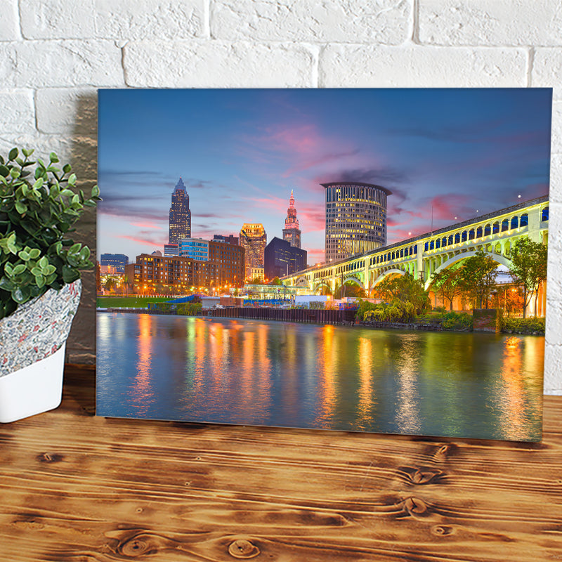 Cleveland Skyline Canvas Wall Art - Painting Canvas, Canvas Prints, Painting Art, Prints for Sale