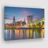 Cleveland Skyline Canvas Wall Art - Painting Canvas, Canvas Prints, Painting Art, Prints for Sale