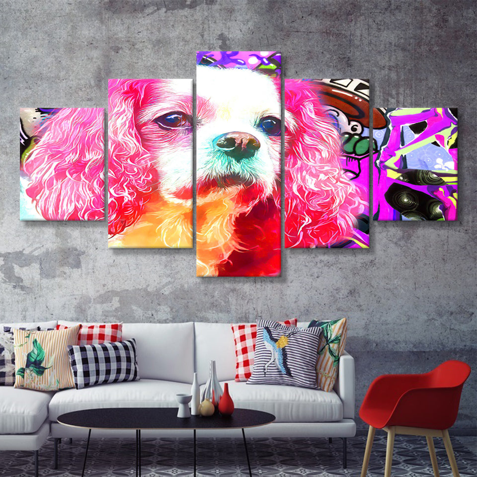 Cocker Spaniel Pop Art Canvas 5 Pieces Prints Wall Art Decor - Painting Canvas, Multi Panels, Canvas Print