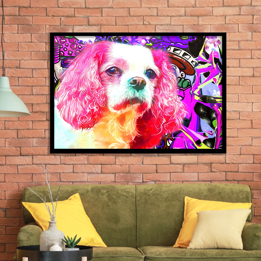 Cocker Spaniel Pop Art Framed Art Print Wall Decor - Painting Art, Wall Art Decor, Framed Picture, Black Frame