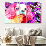Cocker Spaniel Pop Art Canvas 5 Piece B Prints Wall Art Decor - Painting Canvas, Multi Panels, Canvas Prints