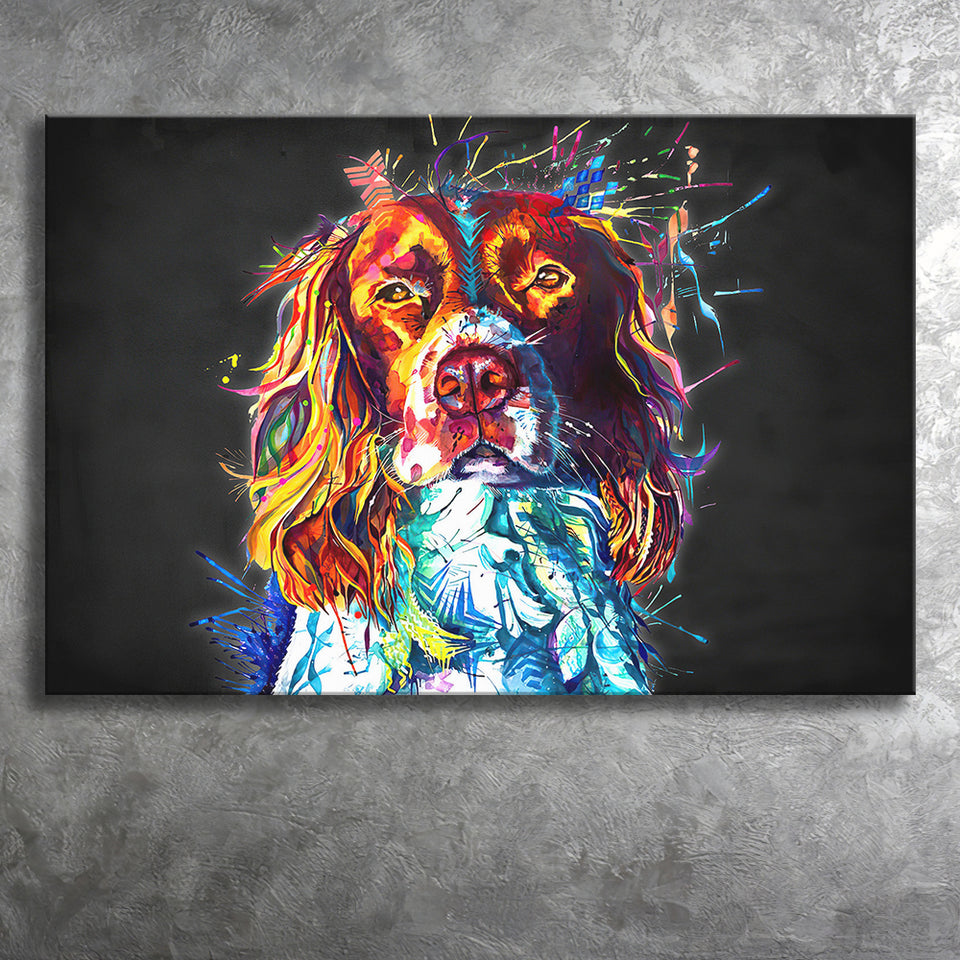Cocker Spaniel Puppy Colorful Art Canvas Prints Wall Art Decor - Painting Canvas, Home Decor, Art Print, Art For Sale