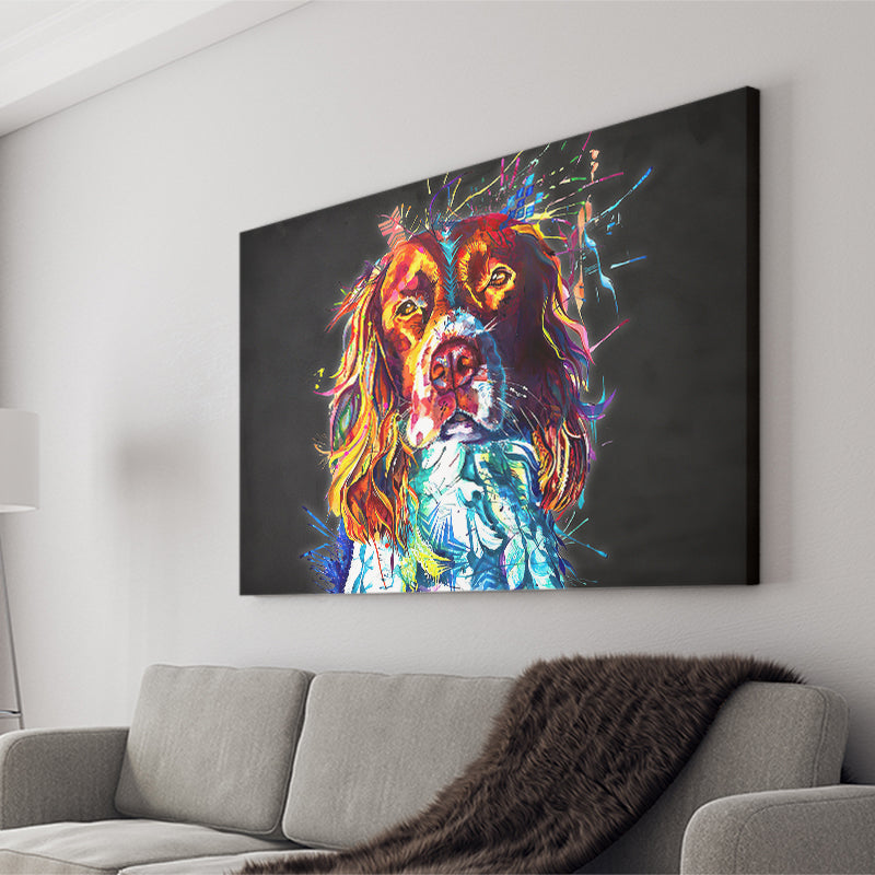 Cocker Spaniel Puppy Colorful Art Canvas Prints Wall Art Decor - Painting Canvas, Home Decor, Art Print, Art For Sale