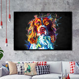 Cocker Spaniel Puppy Colorful Art Framed Art Print Wall Decor - Painting Art, Wall Art Decor, Framed Picture, Black Frame