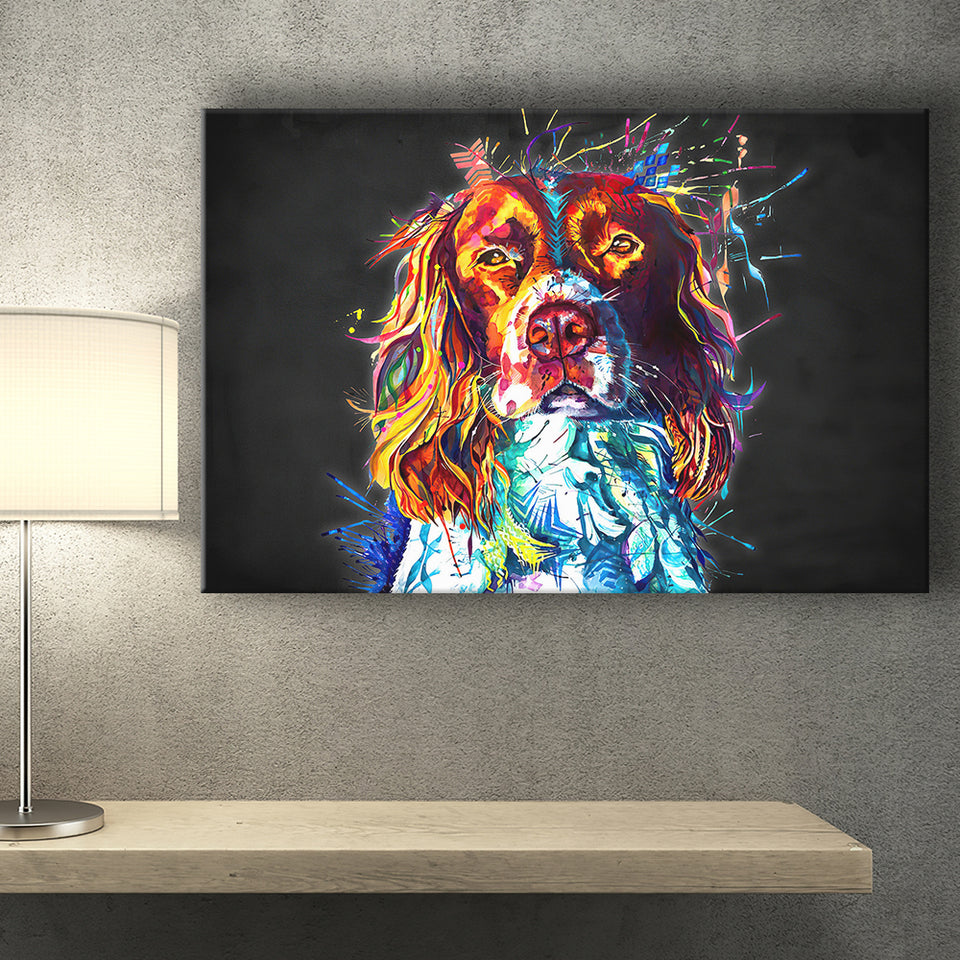 Cocker Spaniel Puppy Colorful Art Canvas Prints Wall Art Decor - Painting Canvas, Home Decor, Art Print, Art For Sale