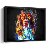 Cocker Spaniel Puppy Colorful Art Framed Canvas Prints Wall Art Decor - Painting Canvas, Floating Frame, Framed Picture