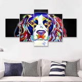 Cocker Spaniel Puppy Colorful Pet House Decor Canvas 5 Pieces Prints Wall Art Decor - Painting Canvas, Multi Panels, Canvas Print