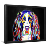 Cocker Spaniel Puppy Colorful Pet House Decor Framed Art Print Wall Decor - Painting Art, Wall Art Decor, Framed Picture, Black Frame