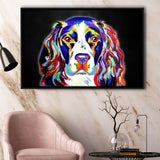 Cocker Spaniel Puppy Colorful Pet House Decor Framed Canvas Prints Wall Art Decor - Painting Canvas, Floating Frame, Framed Picture
