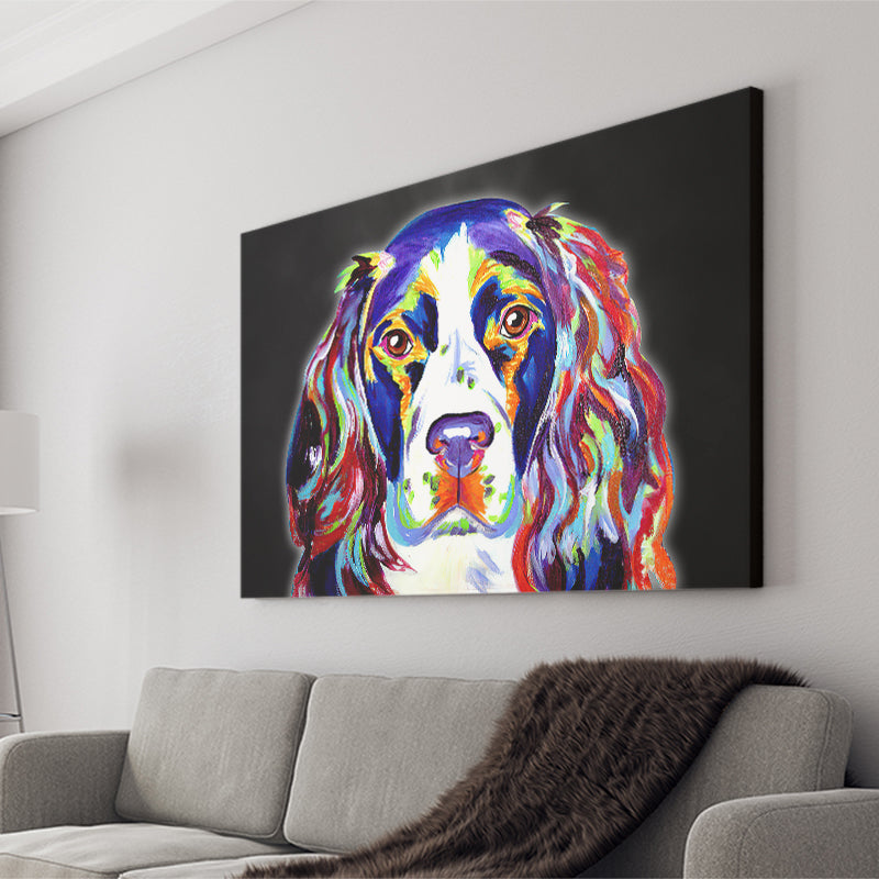 Cocker Spaniel Puppy Colorful Pet House Decor Canvas Prints Wall Art Decor - Painting Canvas, Home Decor, Art Print, Art For Sale