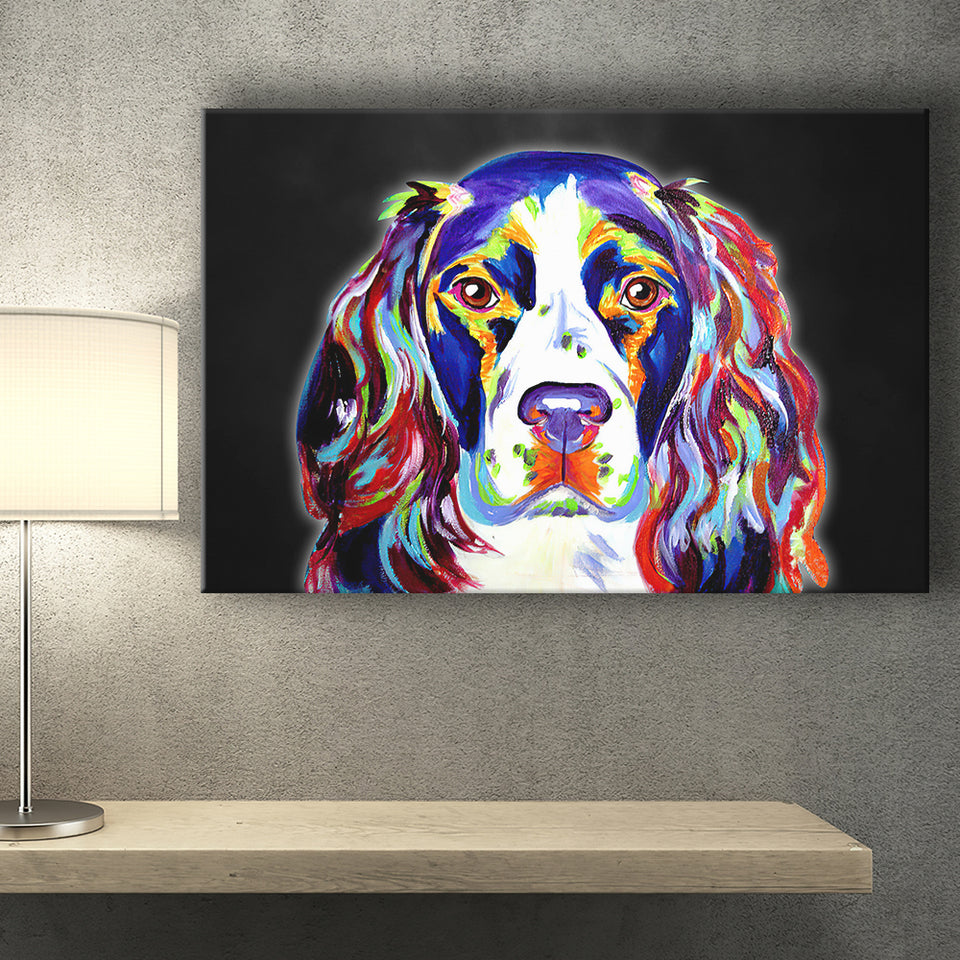Cocker Spaniel Puppy Colorful Pet House Decor Canvas Prints Wall Art Decor - Painting Canvas, Home Decor, Art Print, Art For Sale