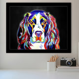 Cocker Spaniel Puppy Colorful Pet House Decor Framed Art Print Wall Decor - Painting Art, Wall Art Decor, Framed Picture, Black Frame