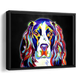 Cocker Spaniel Puppy Colorful Pet House Decor Framed Canvas Prints Wall Art Decor - Painting Canvas, Floating Frame, Framed Picture