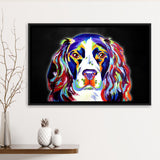 Cocker Spaniel Puppy Colorful Pet House Decor Framed Canvas Prints Wall Art Decor - Painting Canvas, Floating Frame, Framed Picture