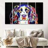 Cocker Spaniel Puppy Colorful Pet House Decor Canvas 5 Piece B Prints Wall Art Decor - Painting Canvas, Multi Panels, Canvas Prints