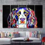 Cocker Spaniel Puppy Colorful Pet House Decor Canvas 5 Piece B Prints Wall Art Decor - Painting Canvas, Multi Panels, Canvas Prints