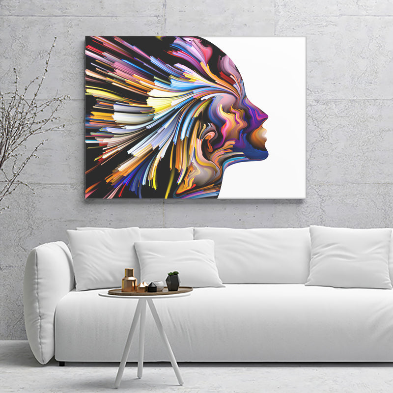 Colorful Abstract Face Canvas Wall Art - Painting Canvas, Canvas Prints, Painting Art, Prints for Sale
