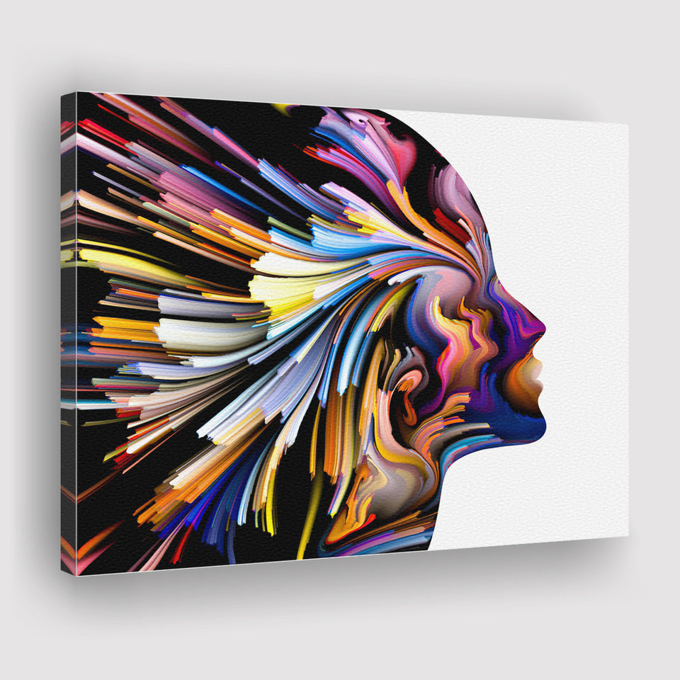 Colorful Abstract Face Canvas Wall Art - Painting Canvas, Canvas Prints, Painting Art, Prints for Sale