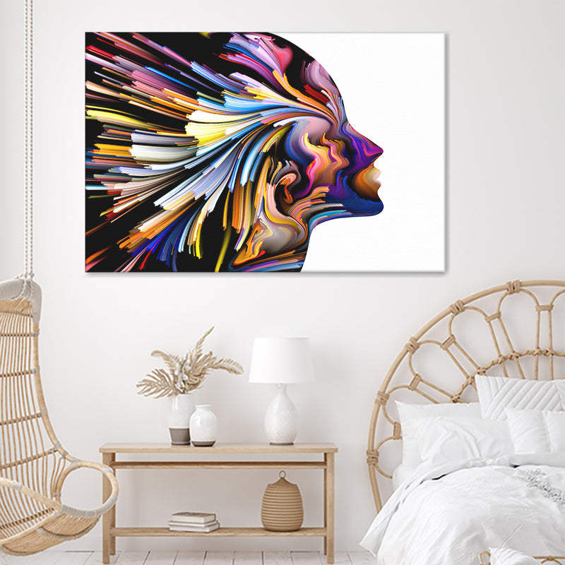 Colorful Abstract Face Canvas Wall Art - Painting Canvas, Canvas Prints, Painting Art, Prints for Sale
