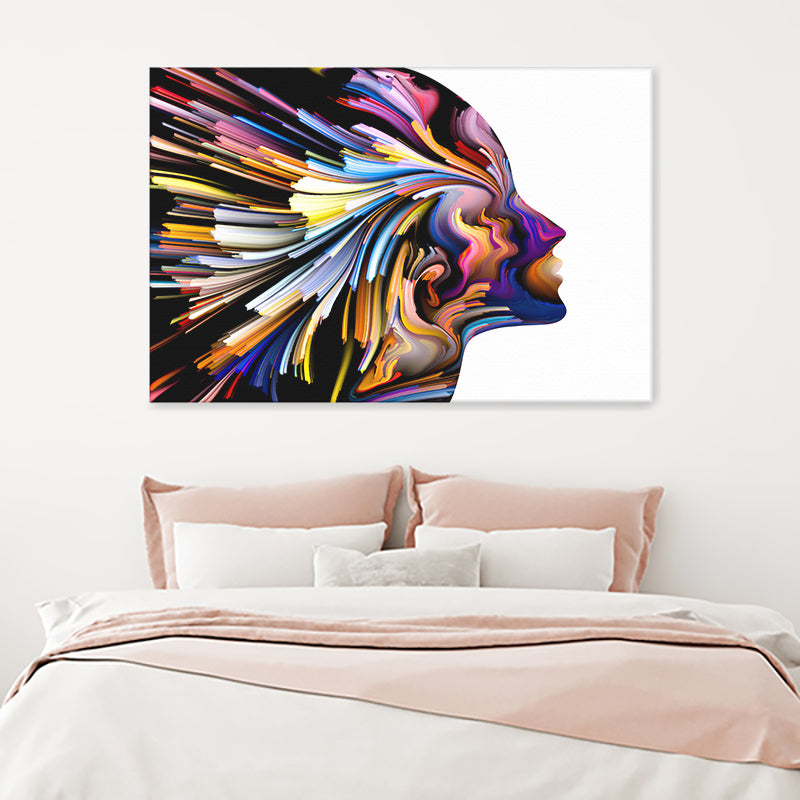 Colorful Abstract Face Canvas Wall Art - Painting Canvas, Canvas Prints, Painting Art, Prints for Sale