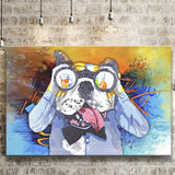 Colorful French Bulldog In Suit Canvas Prints Wall Art Decor - Painting Canvas, Home Decor, Art Print, Art For Sale