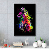 Colorful Roaring Lion Framed Canvas Prints Wall Art Decor - Painting Canvas, Floating Frame, Framed Picture