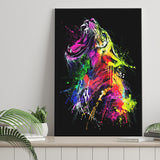Colorful Roaring Lion Canvas Prints Wall Art Decor - Painting Canvas, Home Decor, Art Print, Art For Sale