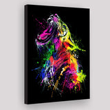 Colorful Roaring Lion Canvas Prints Wall Art Decor - Painting Canvas, Home Decor, Art Print, Art For Sale
