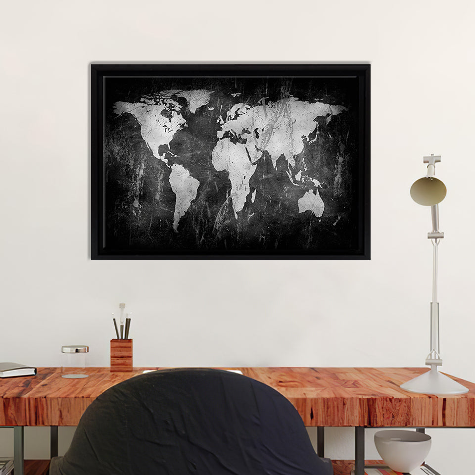 Concrete World Map Canvas Wall Art - Painting Canvas, Canvas Prints, Painting Art, Prints for Sale