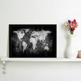 Concrete World Map Canvas Wall Art - Painting Canvas, Canvas Prints, Painting Art, Prints for Sale