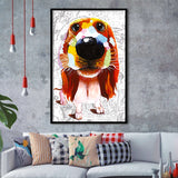 Cool Girl Puppy Pet House Decor Framed Art Print Wall Decor - Painting Art, Wall Art, Framed Picture, Black Frame