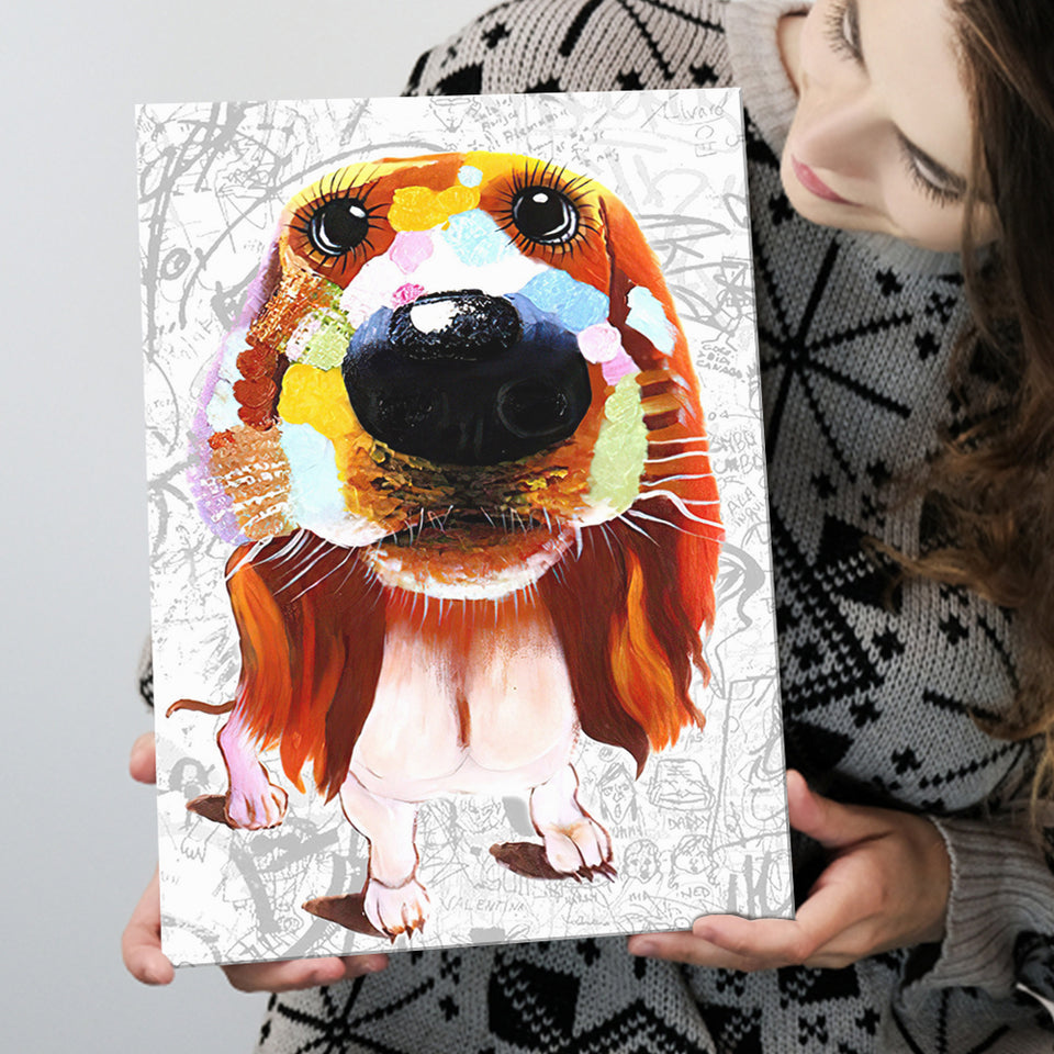 Cool Girl Puppy Pet House Decor Canvas Prints Wall Art Decor - Painting Canvas, Home Decor, Art Print, Art For Sale