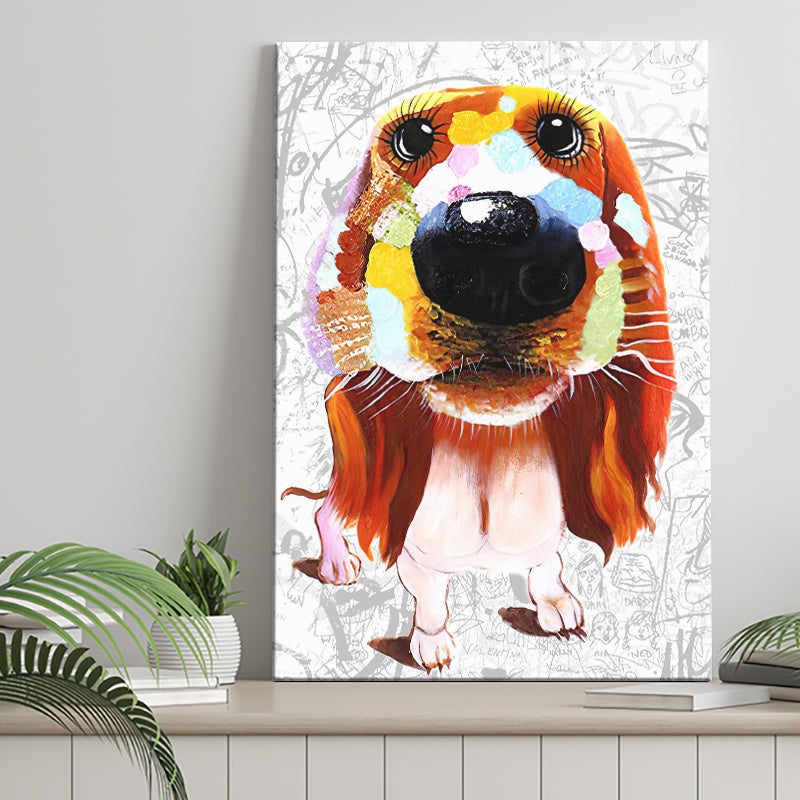 Cool Girl Puppy Pet House Decor Canvas Prints Wall Art Decor - Painting Canvas, Home Decor, Art Print, Art For Sale