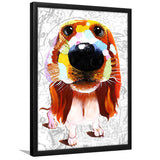 Cool Girl Puppy Pet House Decor Framed Art Print Wall Decor - Painting Art, Wall Art, Framed Picture, Black Frame
