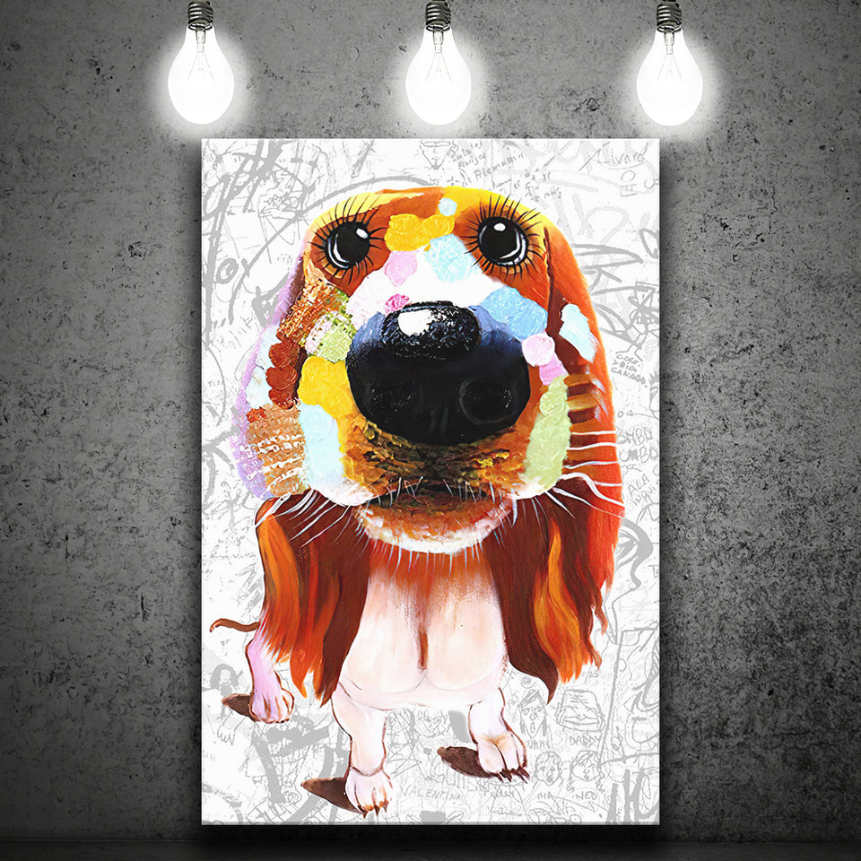 Cool Girl Puppy Pet House Decor Canvas Prints Wall Art Decor - Painting Canvas, Home Decor, Art Print, Art For Sale