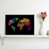 Country Names World Map Canvas Wall Art - Painting Canvas, Canvas Prints, Painting Art, Prints for Sale