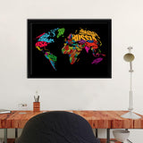 Country Names World Map Canvas Wall Art - Painting Canvas, Canvas Prints, Painting Art, Prints for Sale