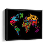 Country Names World Map Canvas Wall Art - Painting Canvas, Canvas Prints, Painting Art, Prints for Sale