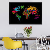 Country Names World Map Canvas Wall Art - Painting Canvas, Canvas Prints, Painting Art, Prints for Sale