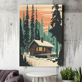 Cabin Retro Art Print V1 ,City Art Print, Large Canvas, Canvas Print Wall Art Home Decor