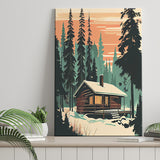 Cabin Retro Art Print V1 ,City Art Print, Large Canvas, Canvas Print Wall Art Home Decor