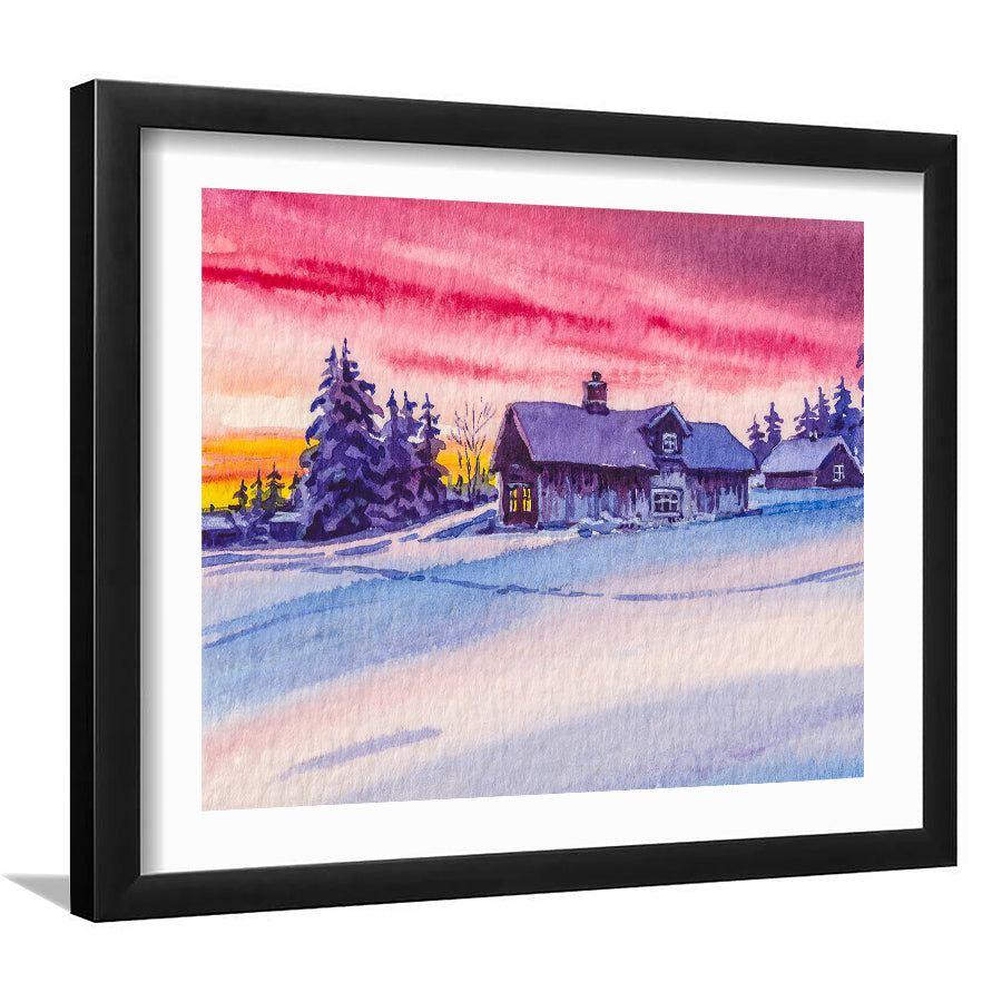 Cabin In The Forest Framed Wall Art - Framed Prints, Art Prints, Home Decor, Painting Prints