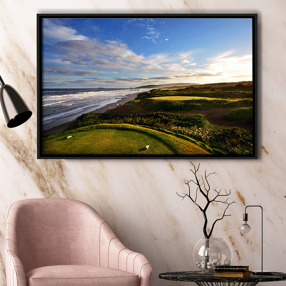 Cabot Links Golf Courses At Inverness, Nova Scotia, Canada, Golf Art Print, Framed Canvas Prints Wall Art Decor, Floating Frame