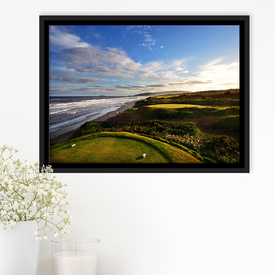 Cabot Links Golf Courses At Inverness, Nova Scotia, Canada, Golf Art Print, Framed Canvas Prints Wall Art Decor, Floating Frame