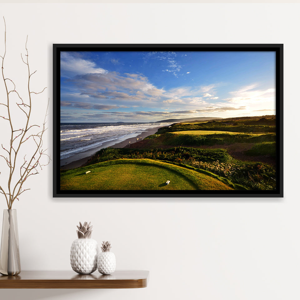 Cabot Links Golf Courses At Inverness, Nova Scotia, Canada, Golf Art Print, Framed Canvas Prints Wall Art Decor, Floating Frame