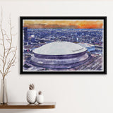 Caesars Superdome New Orleans Saints Watercolor, Sport Art Prints Fan Gift, Framed Canvas Prints Wall Art Decor